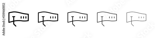 car windscreen icons vectors set in different stroke lines