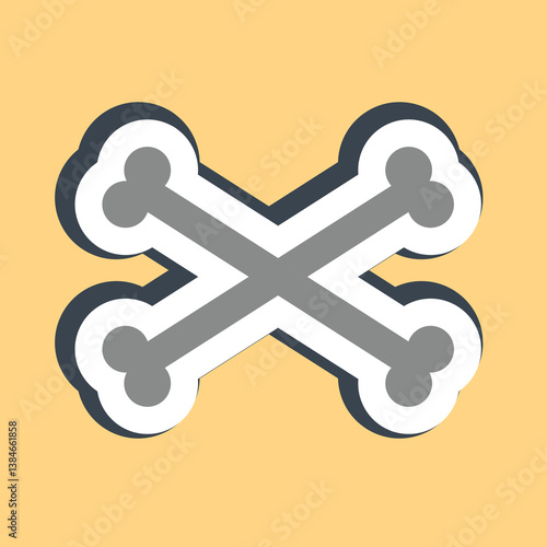 Sticker crossbones. Day of the dead celebration elements. Good for prints, posters, logo, party decoration, greeting card, etc.