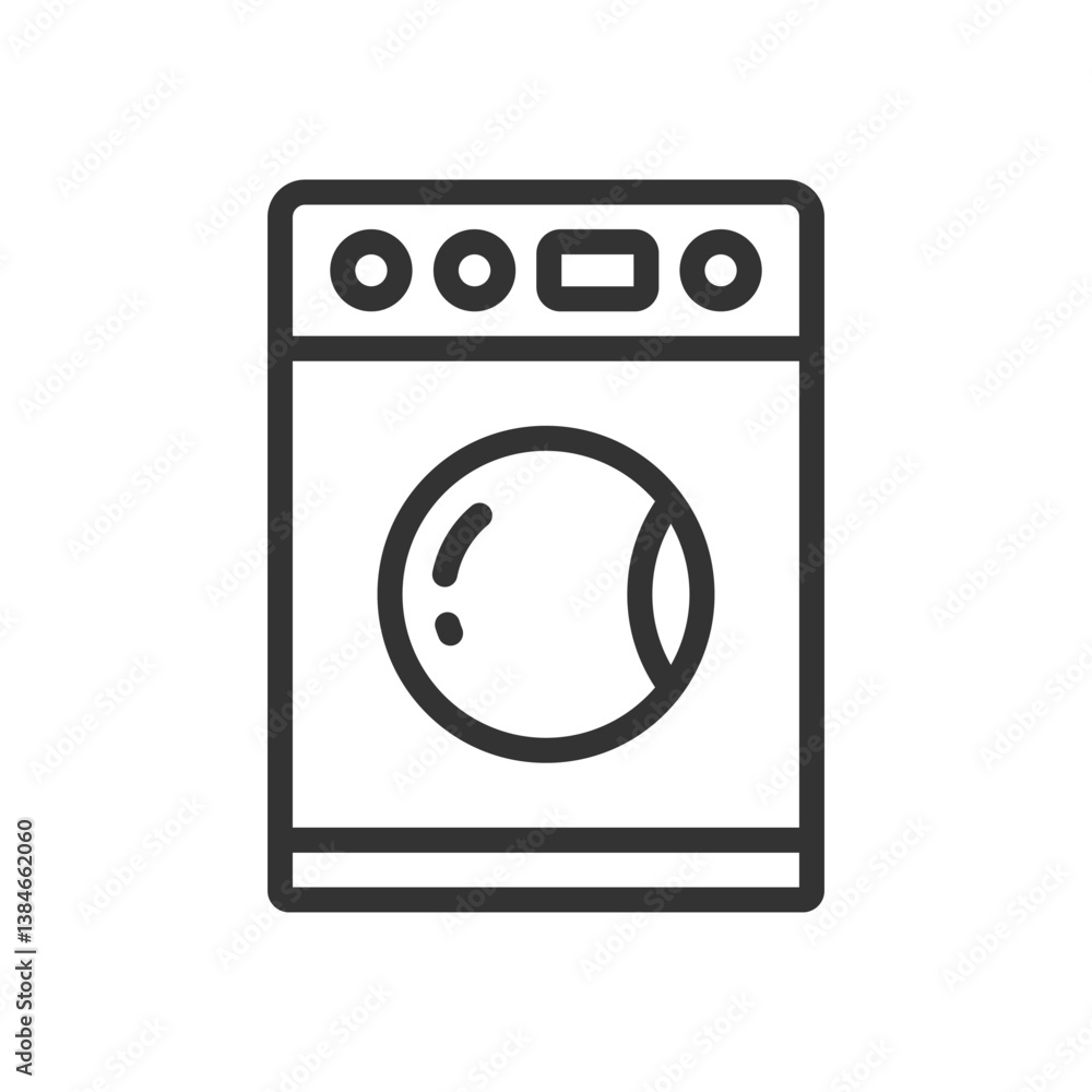 Simple washing machine icon isolated flat design. Simple washing machine icon isolated flat design.