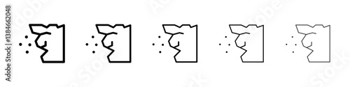 Cliff icons vectors set in different stroke lines