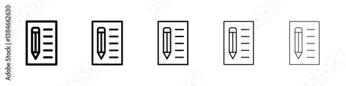 Declarations icons vectors set in different stroke lines