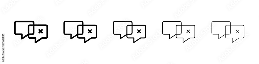 Disagreement icons vectors set in different stroke lines Disagreement icons vectors set in different stroke lines