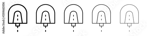Electrical soap box icons vectors set in different stroke lines