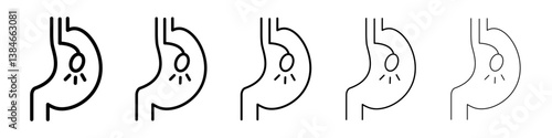Endoscopy icons vectors set in different stroke lines