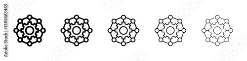 Frameworks icons vectors set in different stroke lines