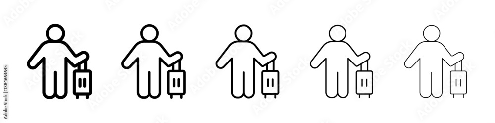 Guest icons vectors set in different stroke lines Guest icons vectors set in different stroke lines