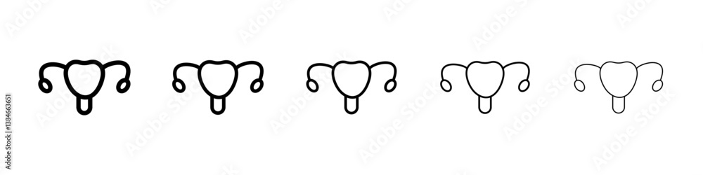 Gynecology icons vectors set in different stroke lines Gynecology icons vectors set in different stroke lines