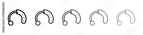 Hearing aid icons vectors set in different stroke lines
