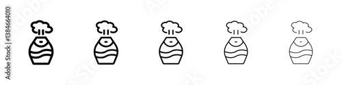 Humidifier icons vectors set in different stroke lines