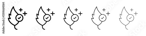 Hypoallergenic tested icons vectors set in different stroke lines