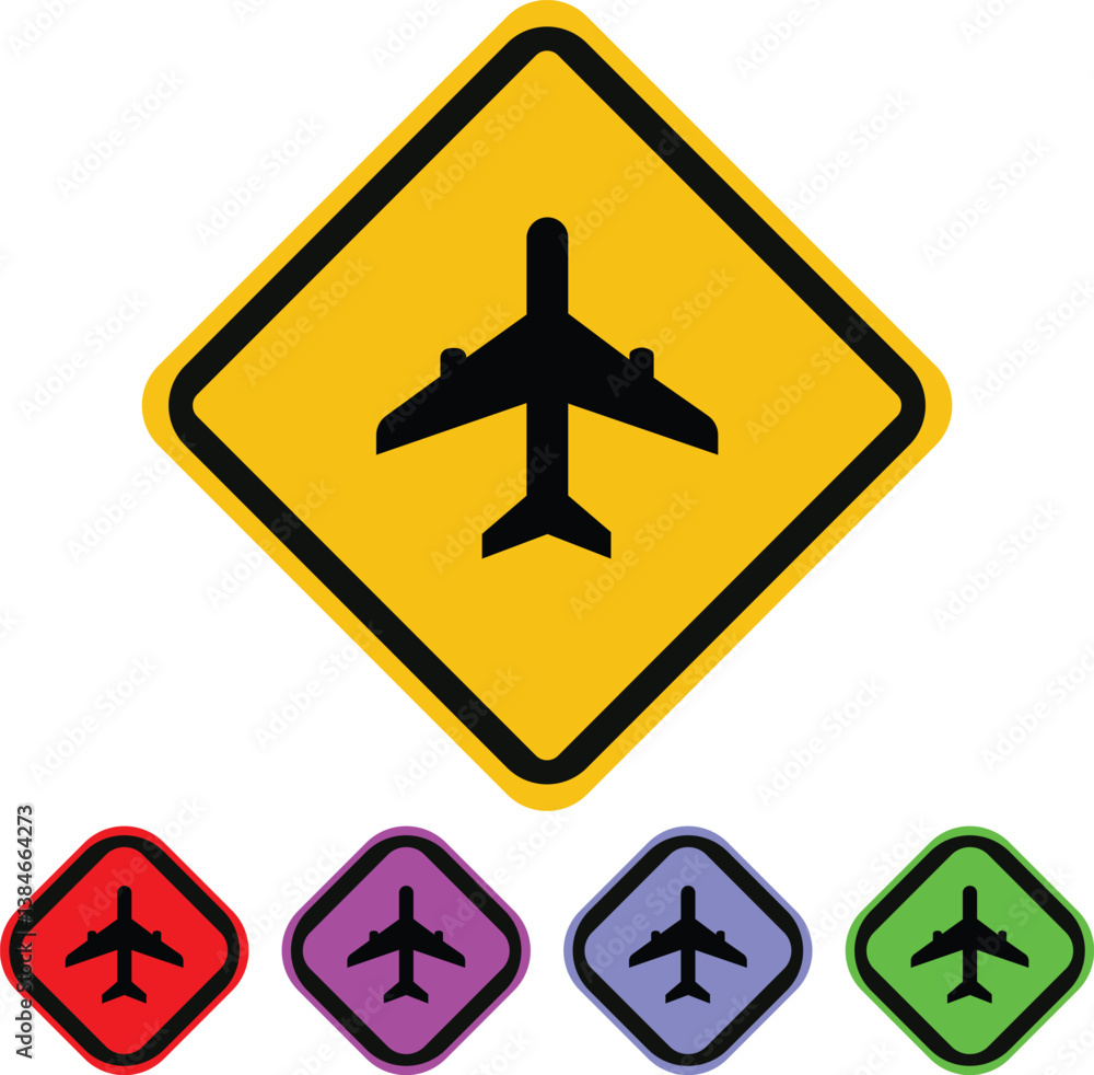 Flight Awareness Flat icons on buttons in different colors Flight Awareness Flat icons on buttons in different colors