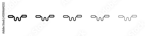 Jump rope icons vectors set in different stroke lines
