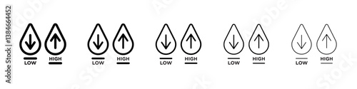 Low and high cholesterol icons vectors set in different stroke lines