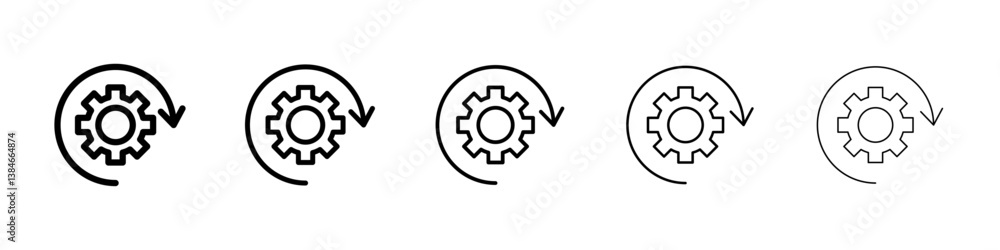 Operation icons vectors set in different stroke lines Operation icons vectors set in different stroke lines