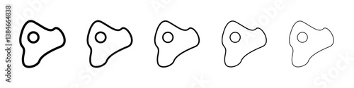 Omelet icons vectors set in different stroke lines