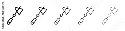 Reflex hammer icons vectors set in different stroke lines
