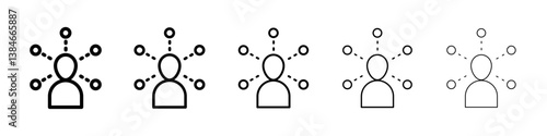 Skills set icons vectors set in different stroke lines