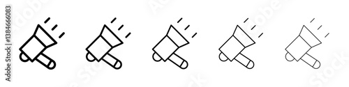 Spotlight icons vectors set in different stroke lines