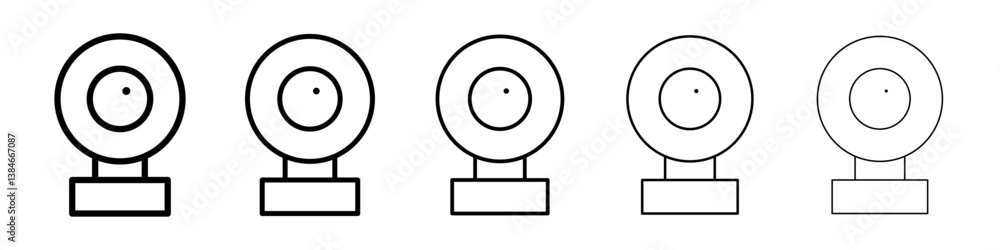 Webcam icons vectors set in different stroke lines