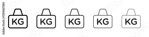 Weight icons vectors set in different stroke lines