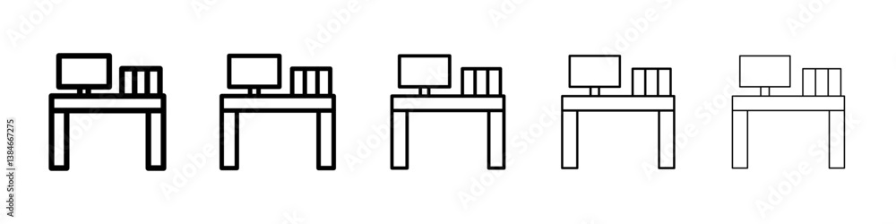 Workspace icons vectors set in different stroke lines Workspace icons vectors set in different stroke lines