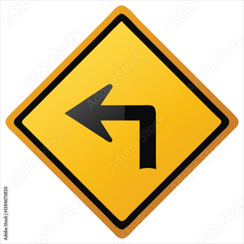 Free Download Minimalistic Flat Sharp Curve Road Sign Icon with Black Arrow on Yellow Diamond for Mobile UI

 - GFXLoad