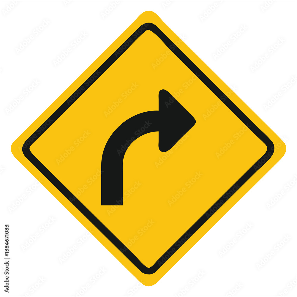 Minimalistic Flat Sharp Curve Road Sign Icon with Black Arrow on Yellow Diamond for Mobile UI
Minimalistic Flat Sharp Curve Road Sign Icon with Black Arrow on Yellow Diamond for Mobile UI