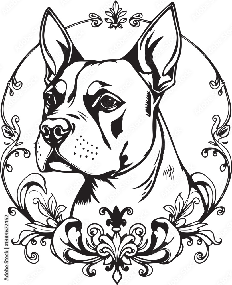 Fototapeta premium Staffordshire Bull Terrier. Hand drawn vector illustration 