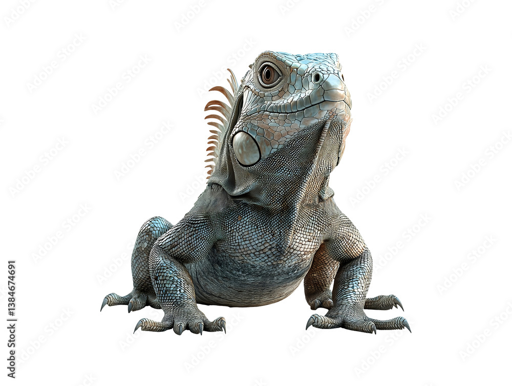 Fototapeta premium 3D illustration of a iguana isolated on transparent background
