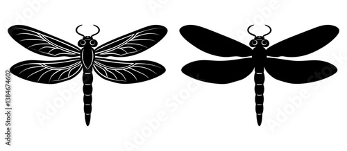 Dragonfly Silhouette Vector Illustration
