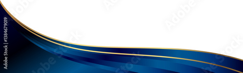 Elegant blue and gold curved background design