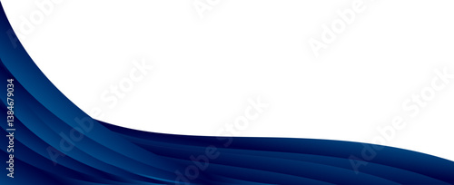 Modern curved blue wave corner background template.