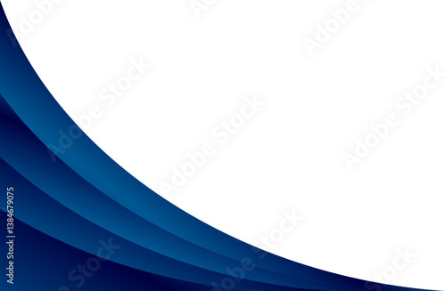 Modern curved blue wave corner background template.