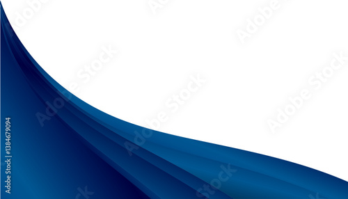 Modern curved blue wave corner background template.