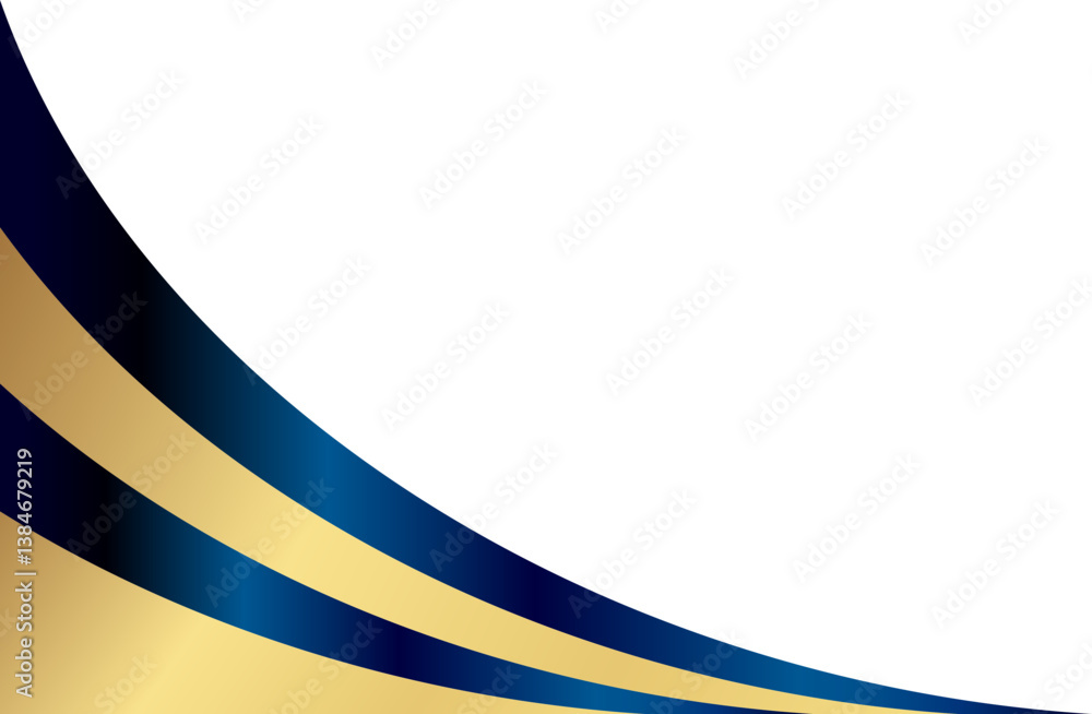 Obraz premium Elegant blue and gold curved background design