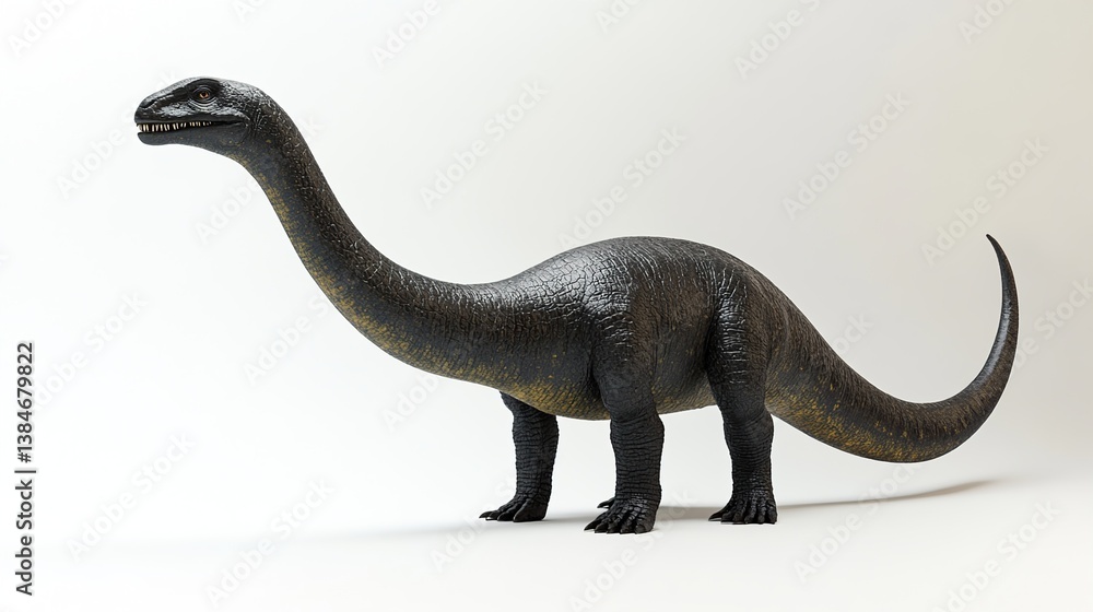 Obraz premium Majestic Prehistoric Beast: A Digital Rendering of an Extinct Sauropod Dinosaur