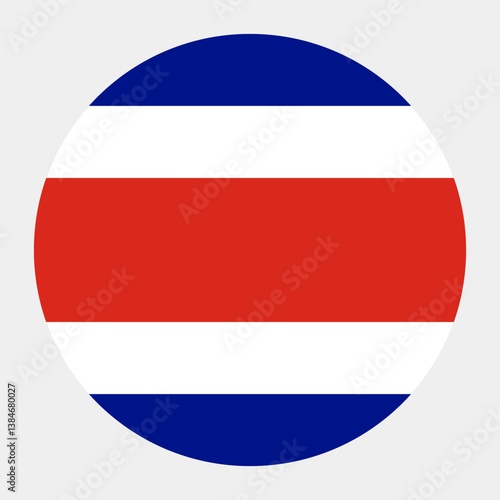 Costa Rica flag. Costa Rica circle flag. Button flag icon. Standard color. Circle icon flag. Computer illustration. Digital illustration. Vector illustration.