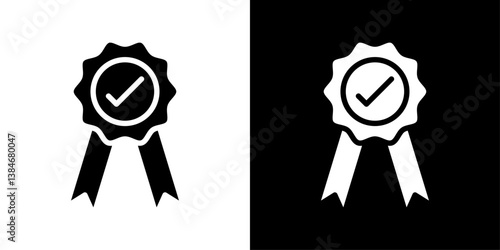 Accreditation icons vector set in solid flat style