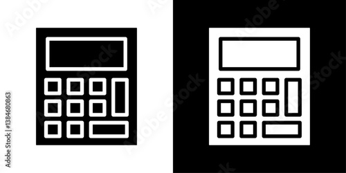 Calculator icons vector set in solid flat style