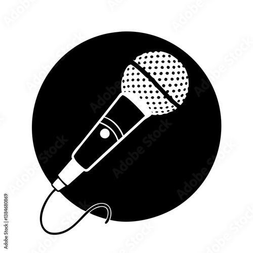 karaoke mic icon, karaoke mic silhouette vector illustration-simple silhouette illustration of karaoke mic, perfect for karaoke mic logos and icons