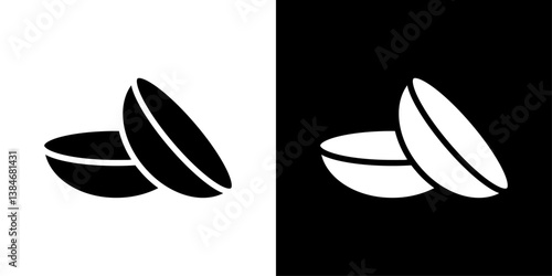 contact lenses icons vector set in solid flat style