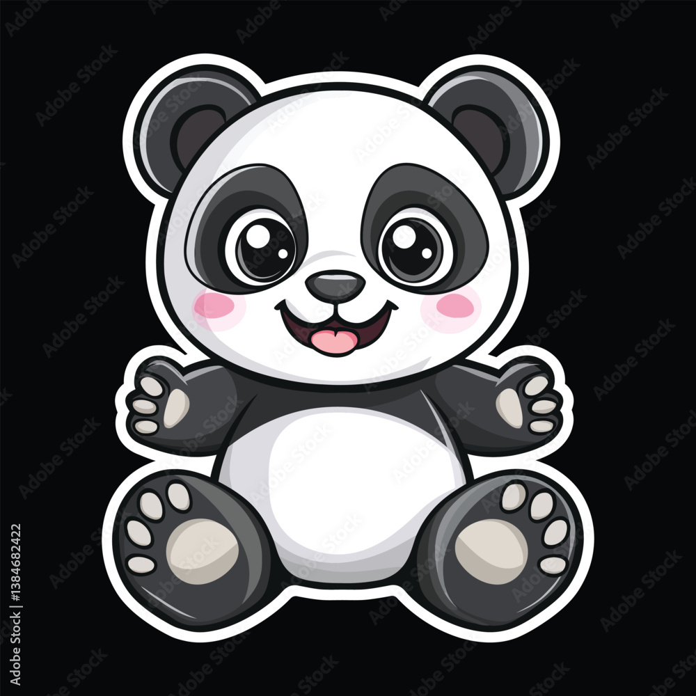 Obraz premium Cute Cartoon Panda