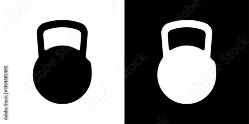 Kettlebell icons vector set in solid flat style