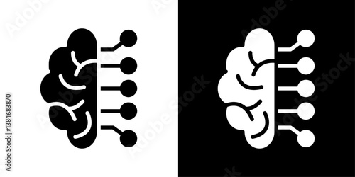 Machine learning icons vector set in solid flat style