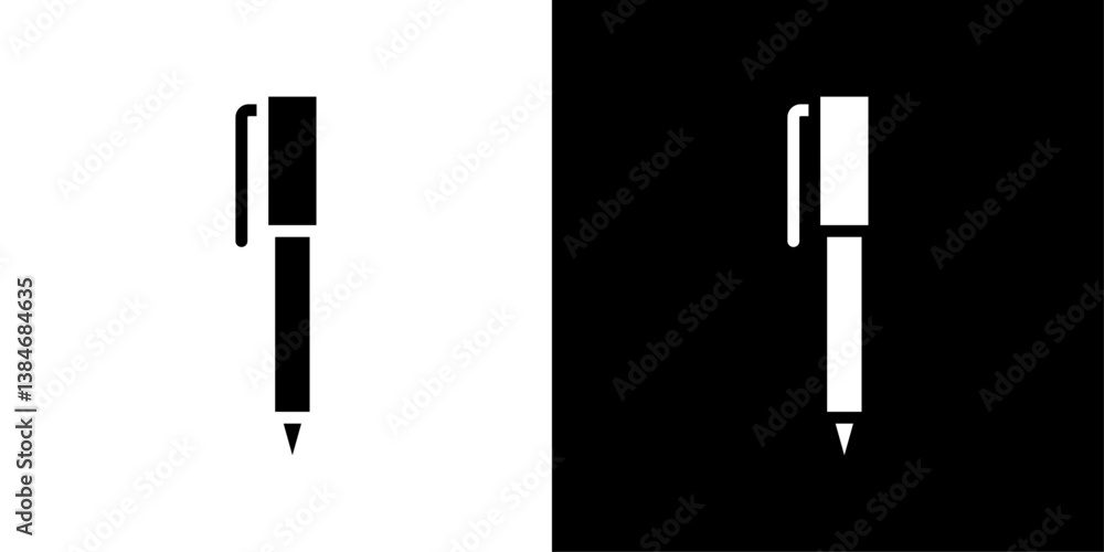 Pen icons vector set in solid flat style Pen icons vector set in solid flat style
