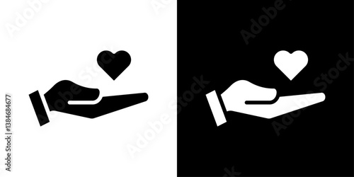 Philanthropy icons vector set in solid flat style