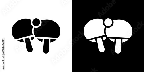 Ping pong icons vector set in solid flat style