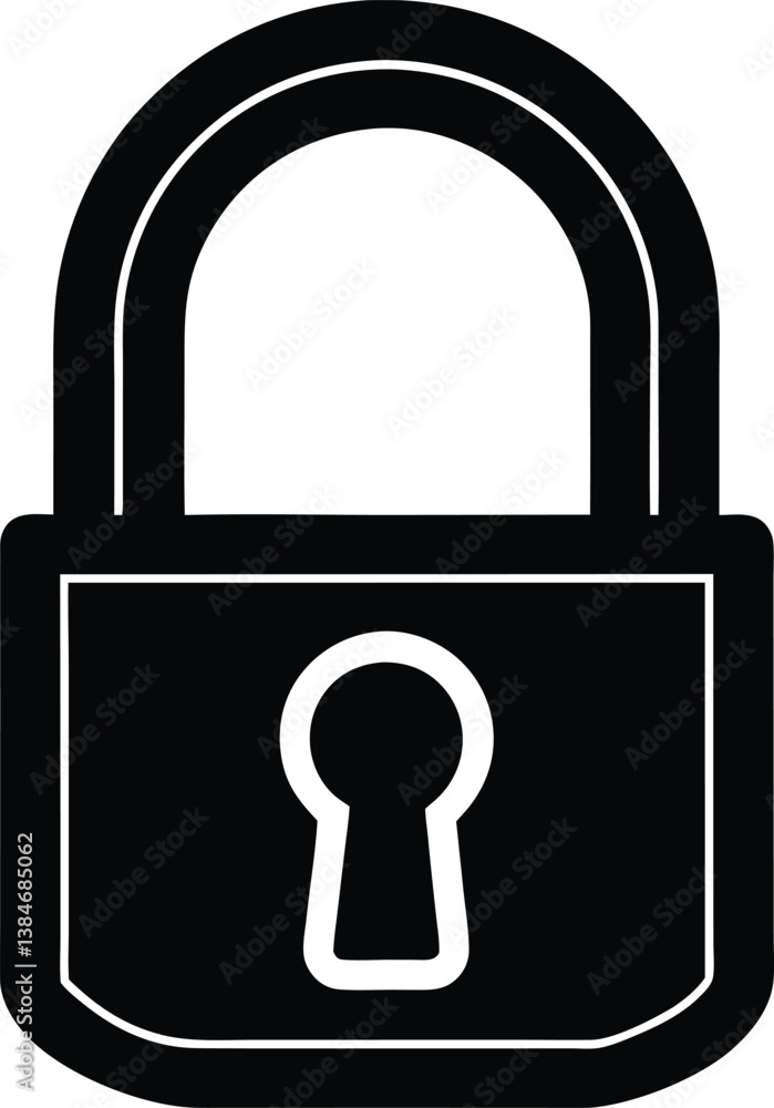 Lock Silhouette Black Vector Lock Silhouette Black Vector
