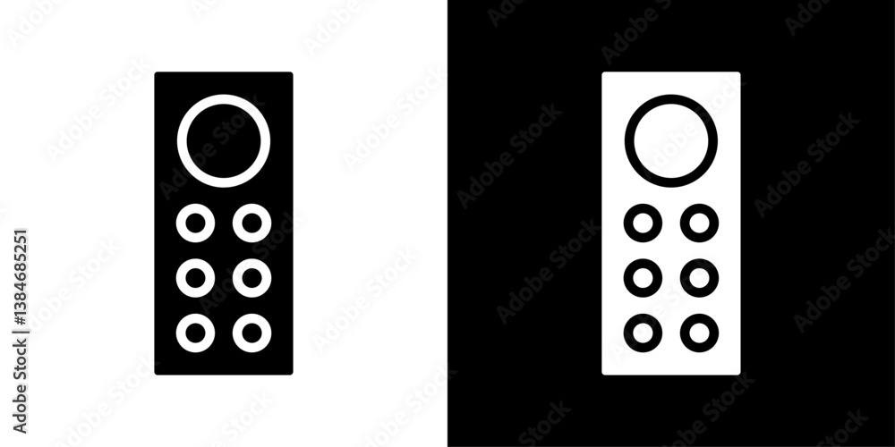 Remote control icons vector set in solid flat style Remote control icons vector set in solid flat style