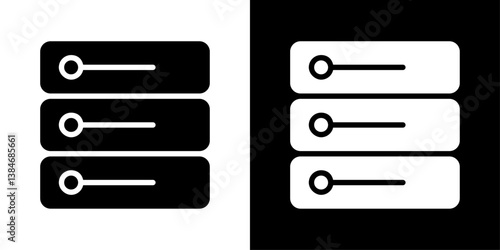 Server icons vector set in solid flat style